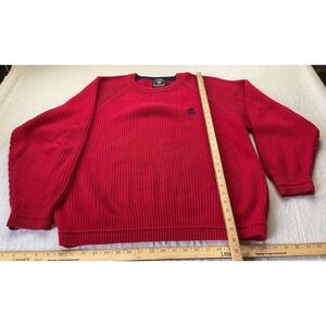 Ralph Lauren Chaps Sweater Mens Size XL Red Knit Crew Neck Pullover Long Sleeve
